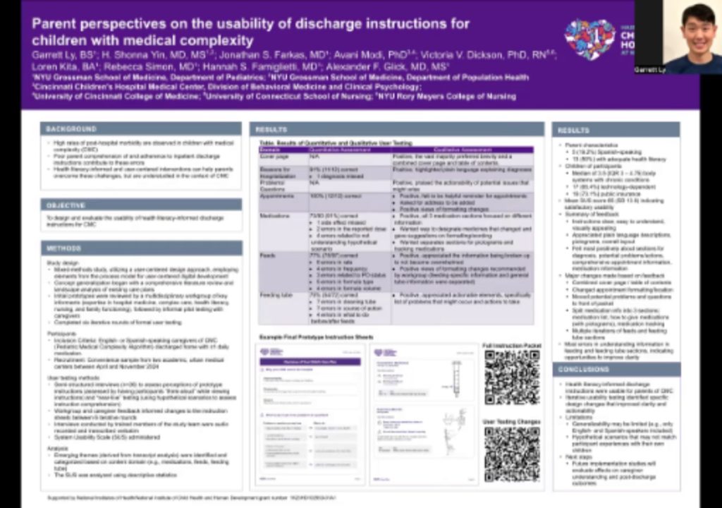 Poster: Parent perspectives on the usability of discharge instructions for children with medical complexity