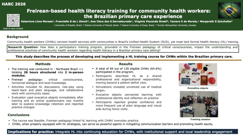 Poster: Freirean-based health literacy training for community health workers: the Brazilian primary care experience